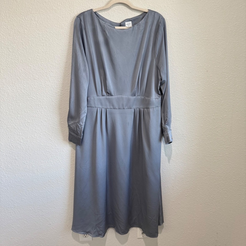 GIULIVA HERITAGE x H&M Maxi Dress Grey Satin Long Sleeve Party Event Cocktail XL